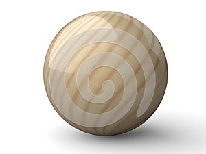 Wooden glosy sphere or ball