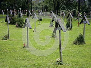 Wooden Grave Crosses photo