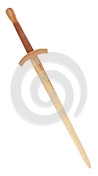 Wooden Great Sword Replica over white with Clipping Path photo