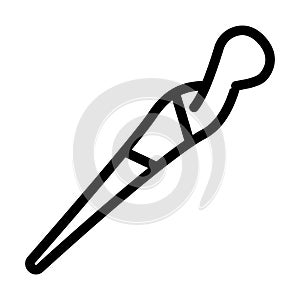 wooden hair pin line icon vector illustration