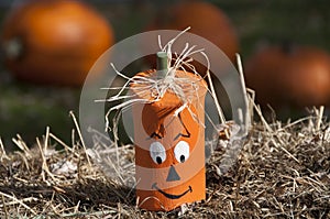 Wooden Halloween Pumpkin Head