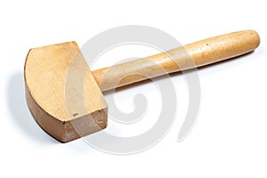 Wooden hammer. isolated