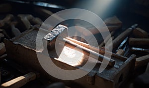 Carpentry Tools and Light: Craftsmanship and Skill