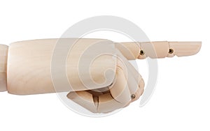 Wooden hand point with finger