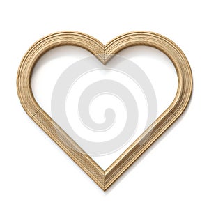 Wooden heart shaped picture frame 3D