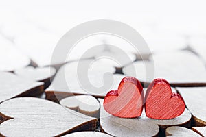 Wooden hearts background