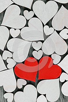 Wooden hearts background