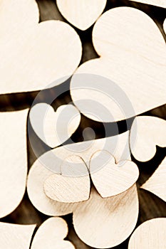 Wooden hearts background