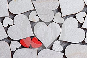 Wooden hearts background