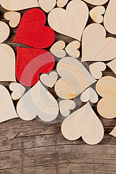 Wooden hearts background