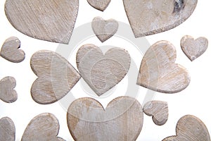 Wooden hearts background