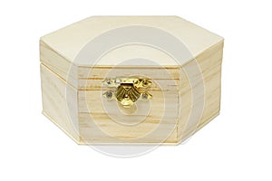 Wooden hexagonal shape storage box