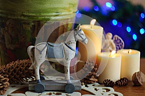 Wooden horse for new year