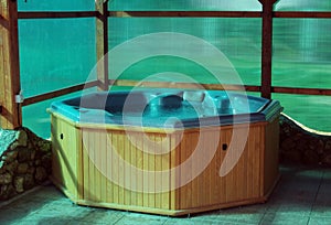 Wooden hot tub photo