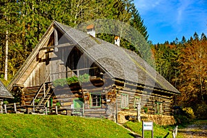 Wooden house in the austrian national park kalkalpen