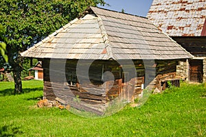 Wooden house in Biele Vody settlement in Polana mountains