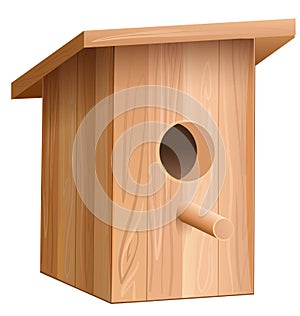 Wooden house for bird. Nesting box