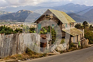 Wooden house in Constanza, Dominican Republ photo