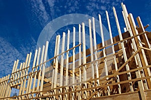 Wooden house construction