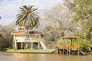 Wooden house in the Delta del Parana, Tigre Buenos Aires Argentina photo