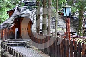 Wooden house entrance in Brasov Romania