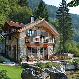 Wooden house with fantastic mountain view