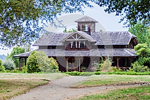 Wooden house in Frutillar village, Chi