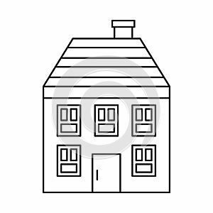 Wooden house icon, outline style