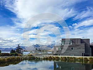 A wooden house on lake tekapo, New Zealand