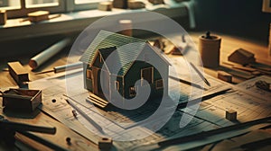 The Wooden House Model.AI generated image