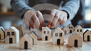 The wooden house models.AI generated image