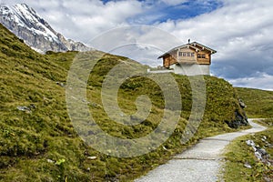 Wooden house on the Mooserboden