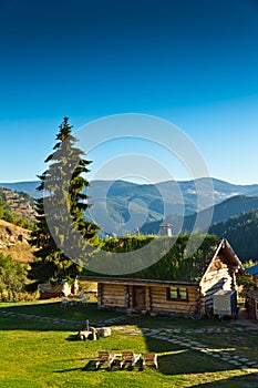 Wooden house in the mountains