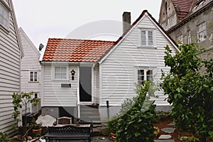 Wooden house in old city Gamle Stavanger. Stavanger, Norway