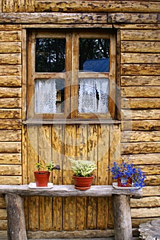 Wooden house in Patagonia photo