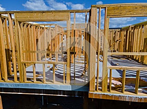 Wooden house residential construction home framing