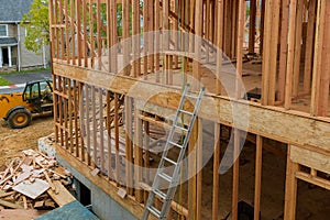 Wooden house roof residential construction home framing