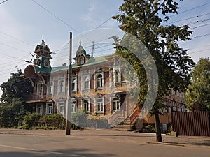 Wooden house Rybinsk landscape in the Russian province