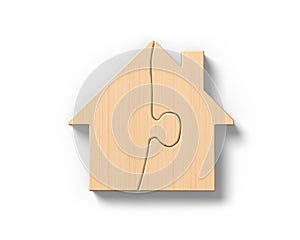 Wooden house shape puzzles