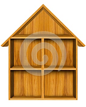 Wooden house shelf photo