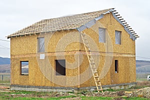 Wooden house of SIP panels photo