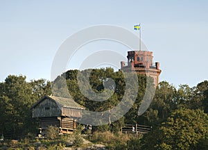 Wooden house at Skansen in Stockholm