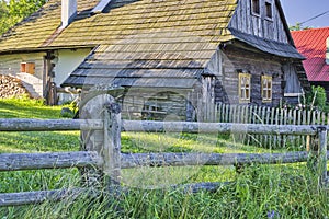 Wooden house in Snohy settlement in Polana mountains