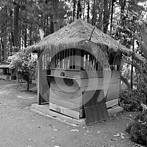 A wooden house or tree house located in a tourist village, namely SIKRIKIL, which is located in Wadaslintang