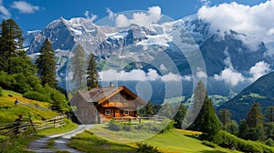 Wooden house under the Chli Aubrig peak .