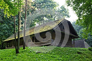 Wooden house in the village.