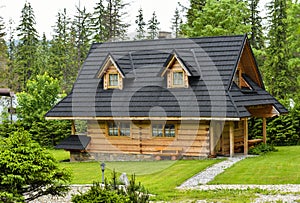 Wooden house in Zakopane Tatra mountains photo