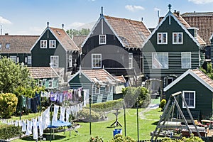 Wooden houses in the rural village of Marken, Holland