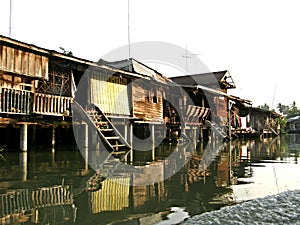 Wooden houses in Thailand.