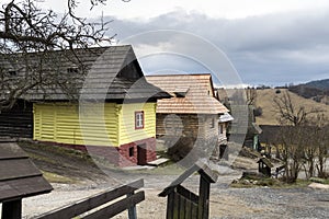 Wooden houses in Vlkolinec village, Slovak republic